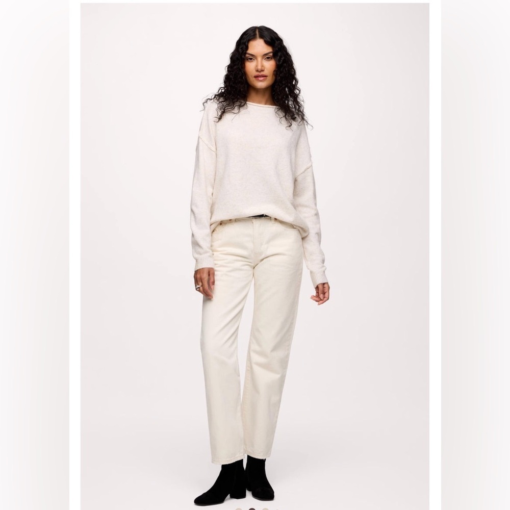 Nuuds Cozy Knit Mock Neck Sweater Bone